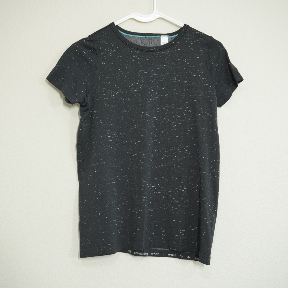 Ivivva by Lululemon Girls Size 14 Black Fly Tech Short Sleeve T-Shirt Gym School